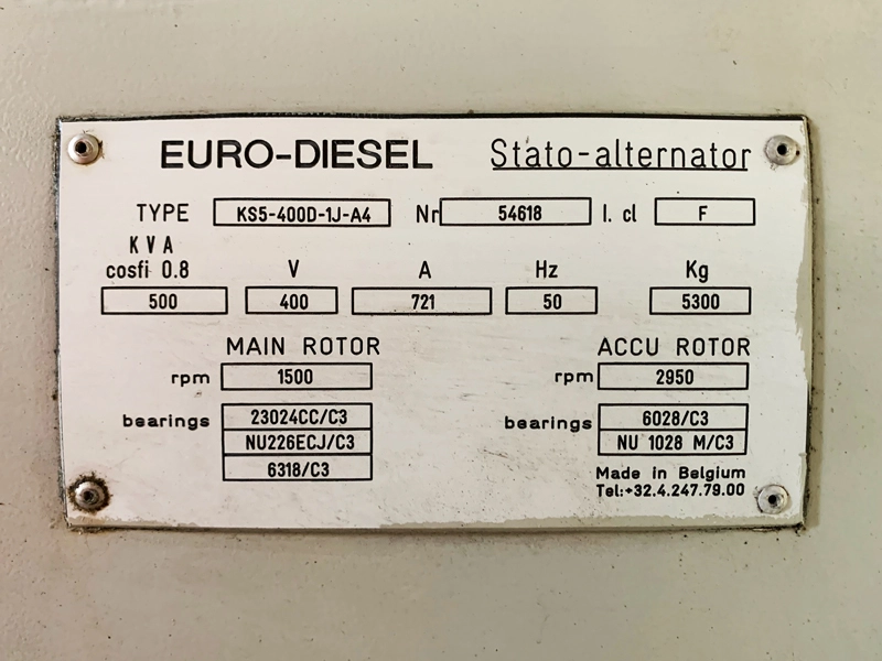 Euro Diesel Deutz Diesel Generator 550kVA for sale