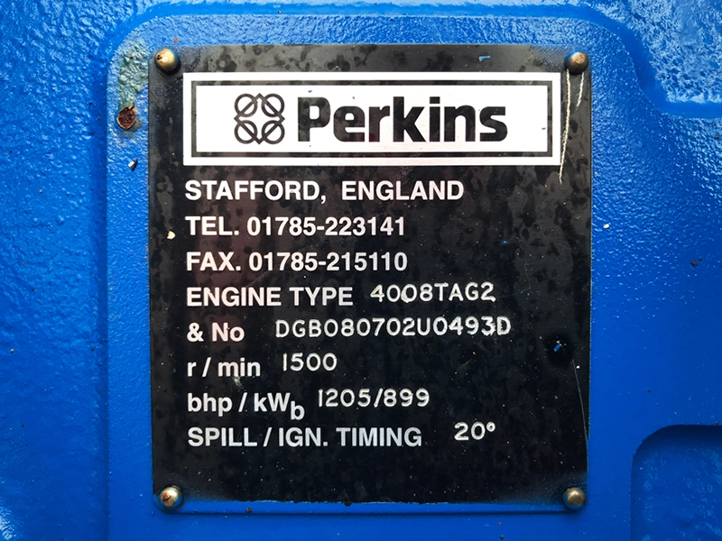 FG Wilson Perkins Diesel Generator 1100kVA